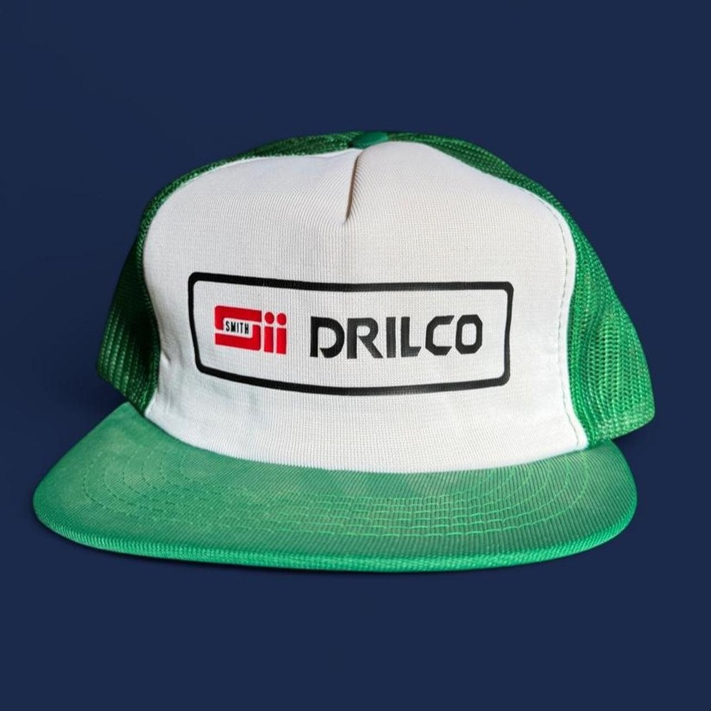 Vintage Smith International SII Drilco Oilfield Trucker Hat Green White Snapback
